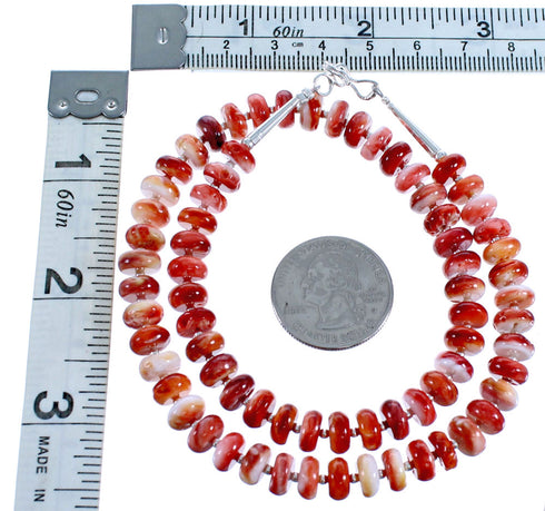 Oyster Shell And Sterling Silver American Indian Bead Necklace BX116315